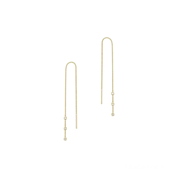Sterling Silver Crystal Threader Drop - Gold