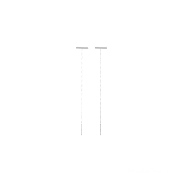 Sterling Silver Bar Threader Drop - Silver