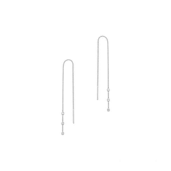 Sterling Silver Crystal Threader Drop - Silver