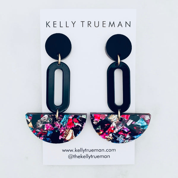 Gatsby Drop Earrings - Multi & Black