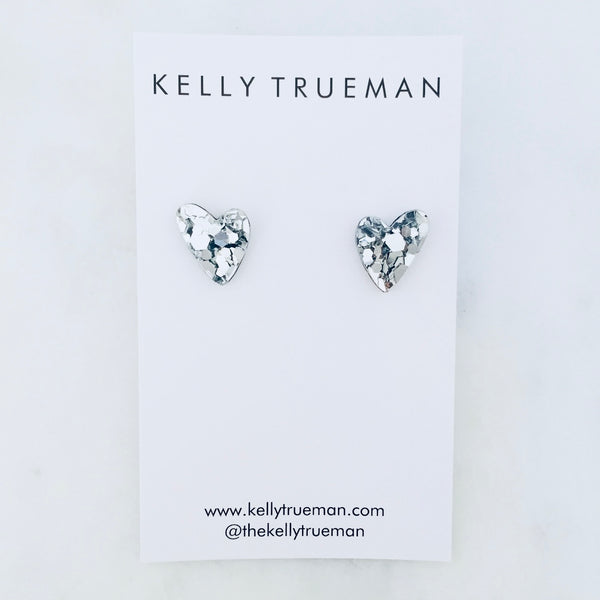 Sweet Heart Studs - Silver