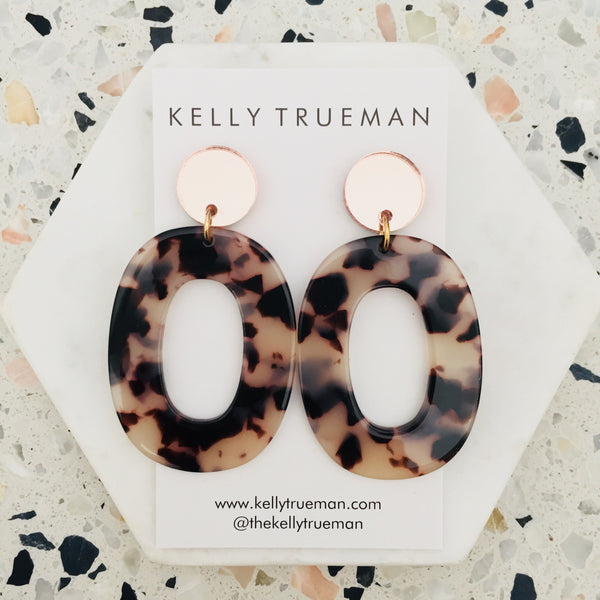 Large Oval Drop Earrings - Ash/Blonde