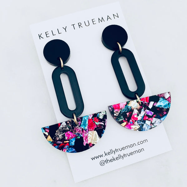 Gatsby Drop Earrings - Multi & Black