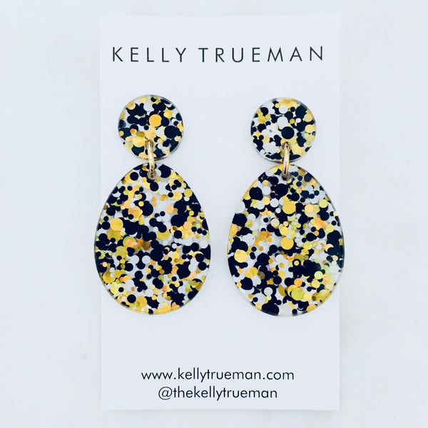 Classic Tear Drop Earrings - Monochrome