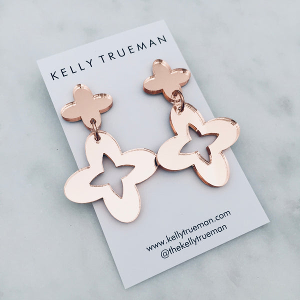 Moroccan Drop Earrings - Rose Gold