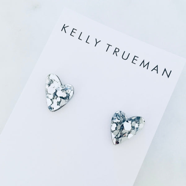 Sweet Heart Studs - Silver