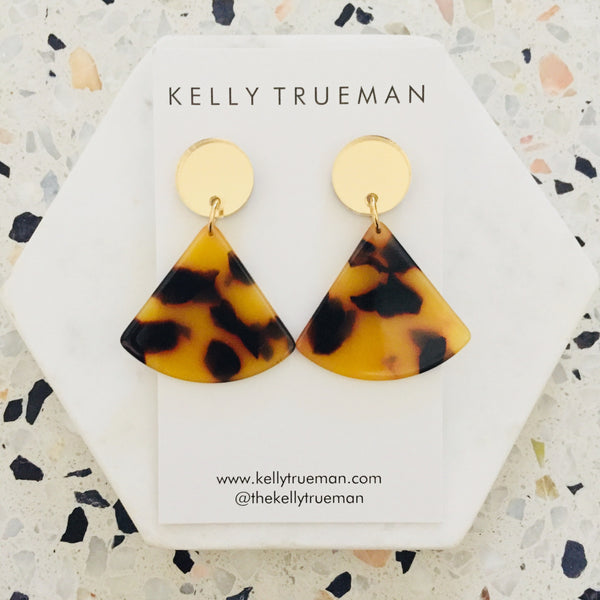 Triangle Drop Earrings - Amber