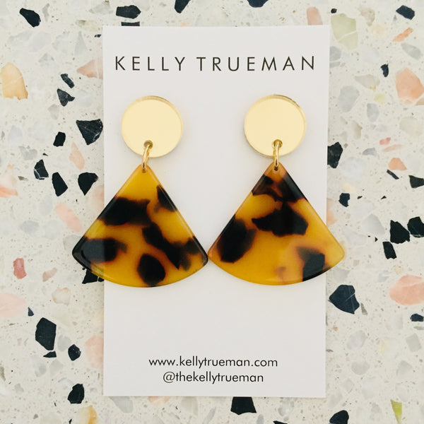 Triangle Drop Earrings - Amber