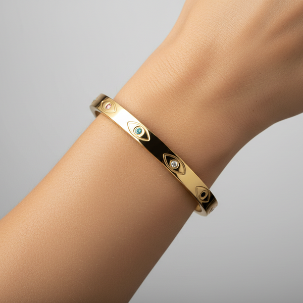 Evil Eye Bangle - Gold & Multi