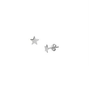 Sterling Silver Solid Star Studs - Silver