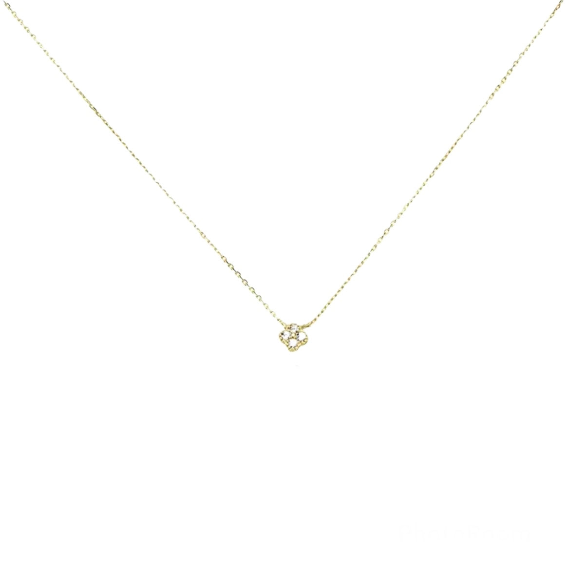 Sterling Silver Clover Pendant Necklace - Gold