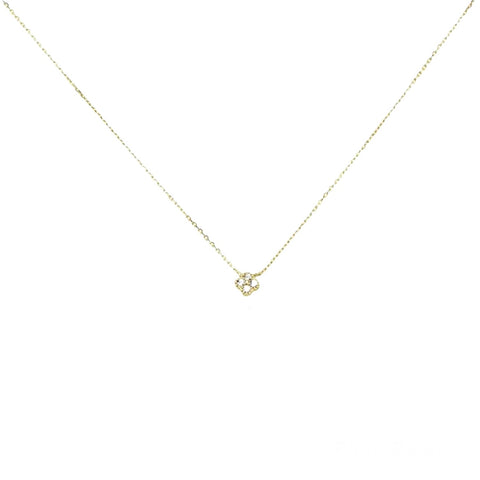 Sterling Silver Clover Pendant Necklace - Gold