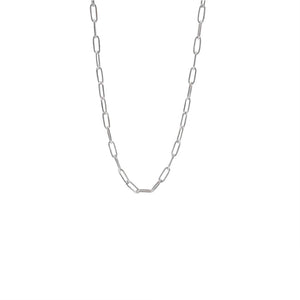Sterling Silver Paper Clip Link Necklace - Silver