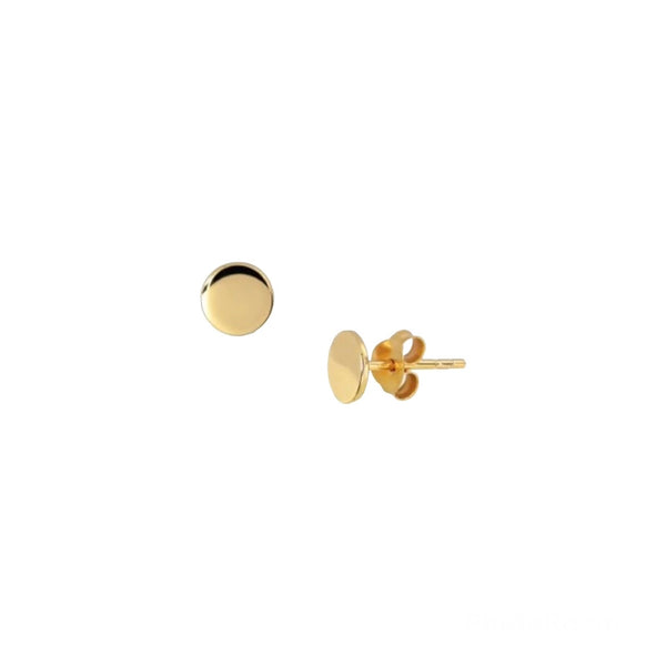 Sterling Silver Disc Studs - Gold