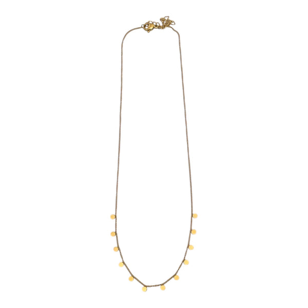 Mini Disc Charm Necklace - Gold