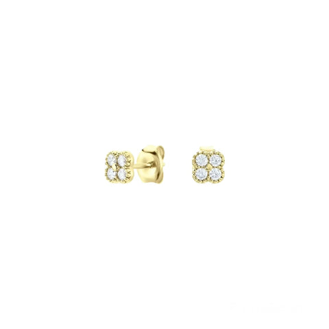 Sterling Silver Clover Studs - Gold