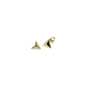 Sterling Silver Pyramid Studs - Gold