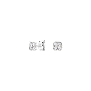Sterling Silver Clover Studs - Silver