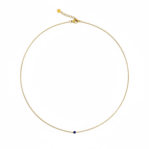 Petite Lapis Necklace - Gold
