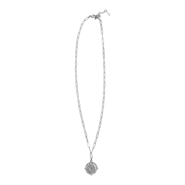 Compass Pendant Necklace - Silver