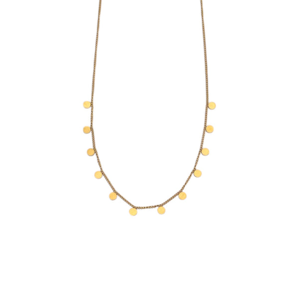 Mini Disc Charm Necklace - Gold