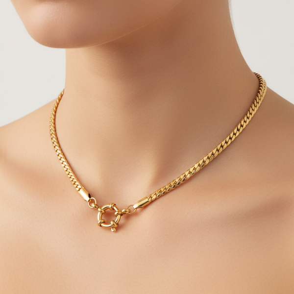 Chunky Curb Necklace - Gold