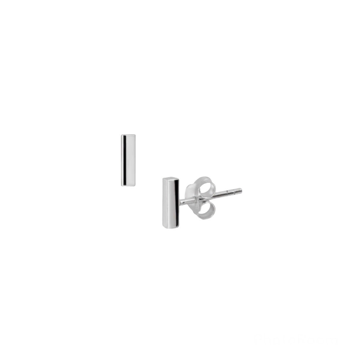 Sterling Silver Bar Studs - Silver