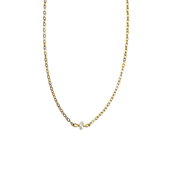 Petite Pearl Necklace - Gold
