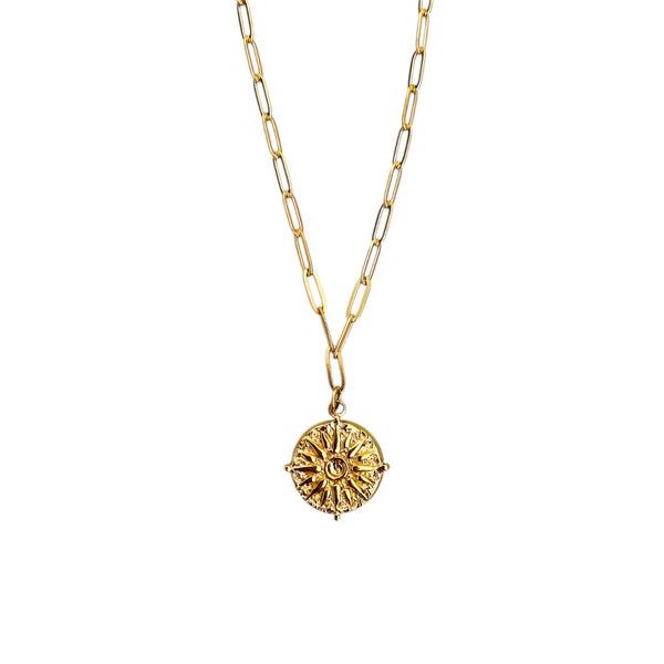Compass Pendant Necklace - Gold