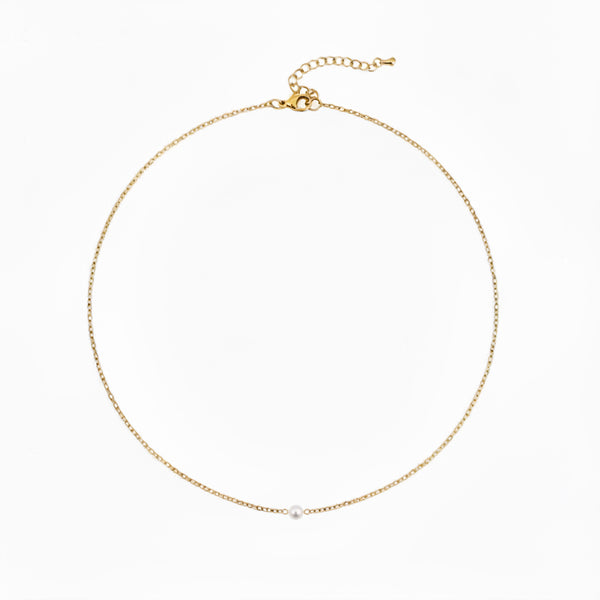 Petite Pearl Necklace - Gold