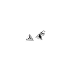 Sterling Silver Pyramid Studs - Silver