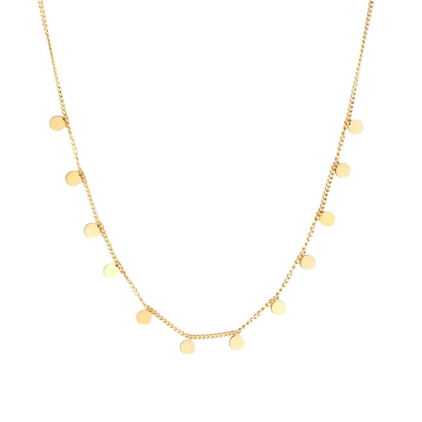 Mini Disc Charm Necklace - Gold