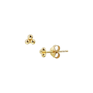 Sterling Silver Triple Dots Studs - Gold