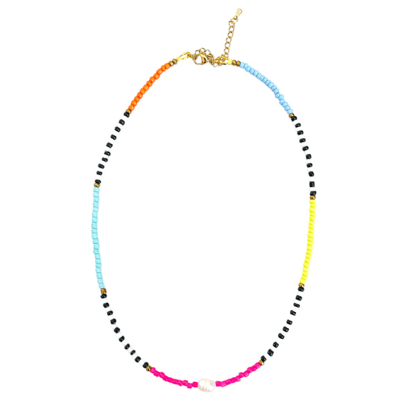 Beaded Necklace - Pink & Multi