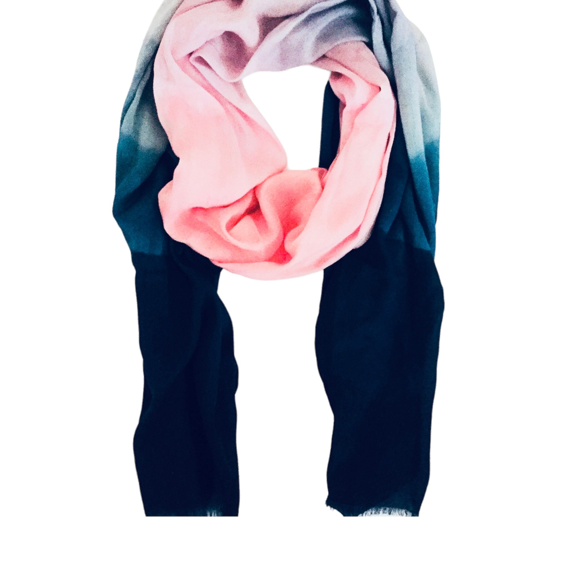 Scarf – Pink & Navy Fade