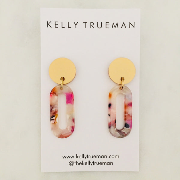 Small Link Drop Earrings - Multi & Gold