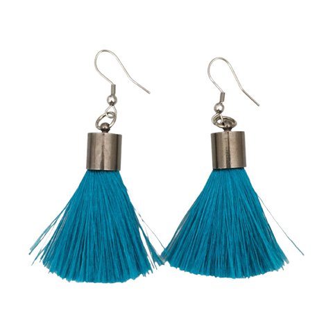 CLEARANCE - Tassel Drop Earrings Turquoise