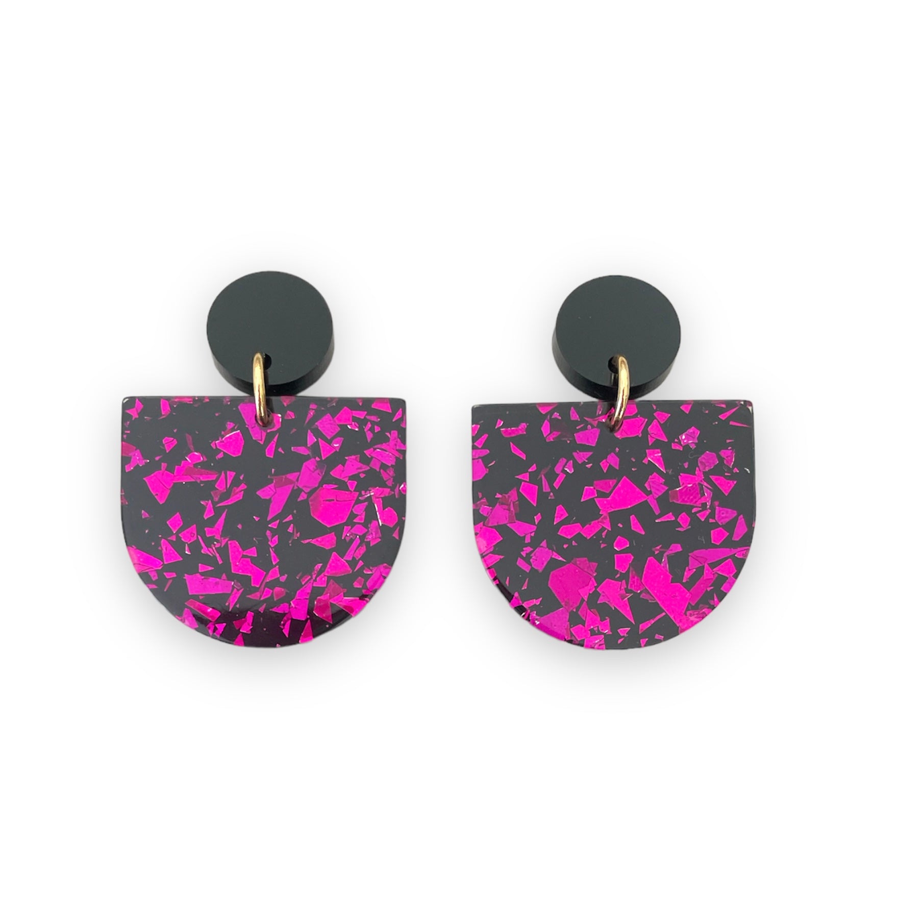 CLEARANCE - Drop Earrings Pink Foil