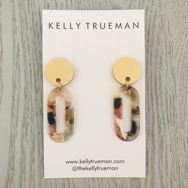 Small Link Drop Earrings - Multi & Gold