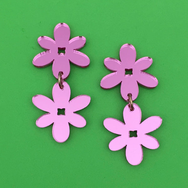 Bloom Drop Earrings - Pink